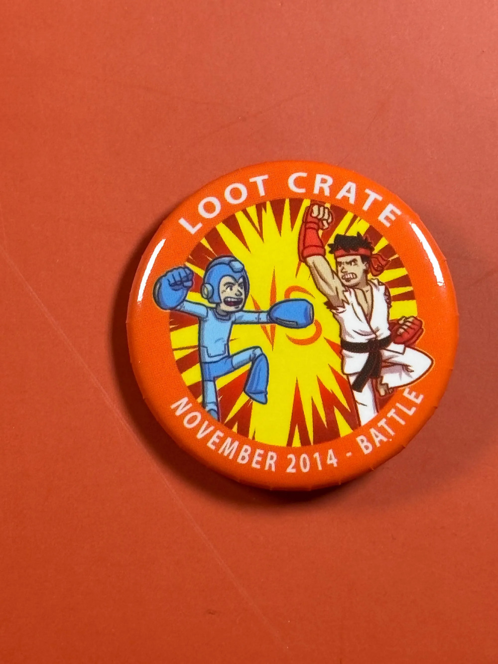 Loot Crate November 2014 Battle Ryu Mega Man Button Pin Badge Anime